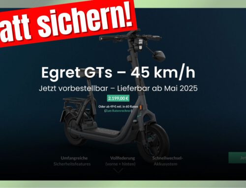 Egret GTs E-Roller: Jetzt vorbestellen & 20% im Dezember sparen!