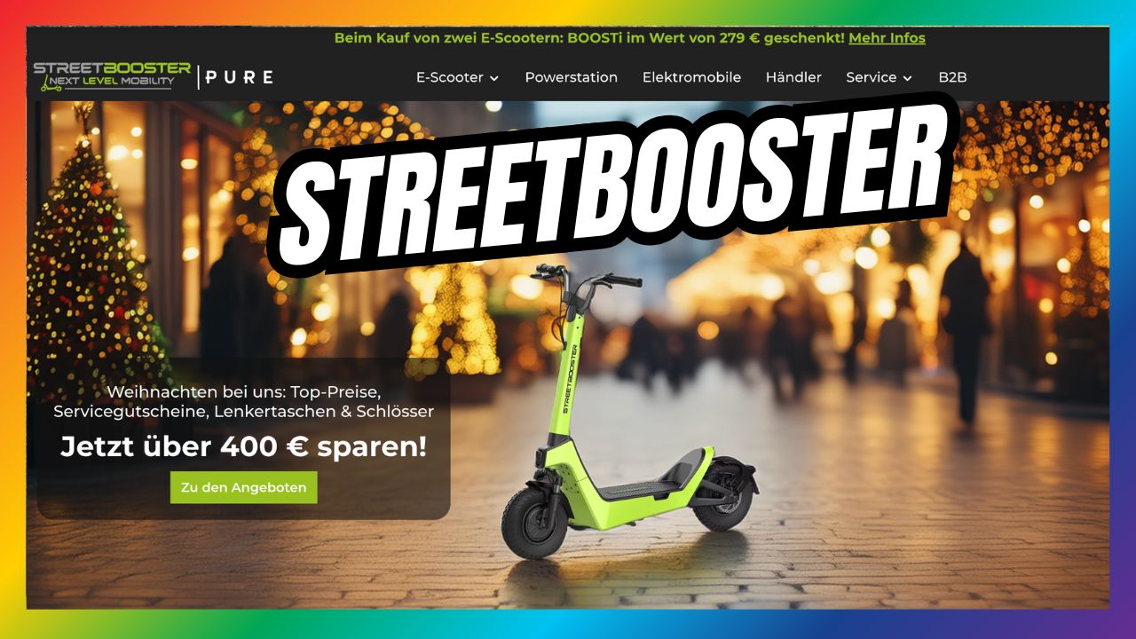 Streetbooster: E-Scooter mit StVZO-Zulassung, starker Motor, schnelle Akkuladung & Premium-Service. Jetzt mit SH15 günstiger kaufen!